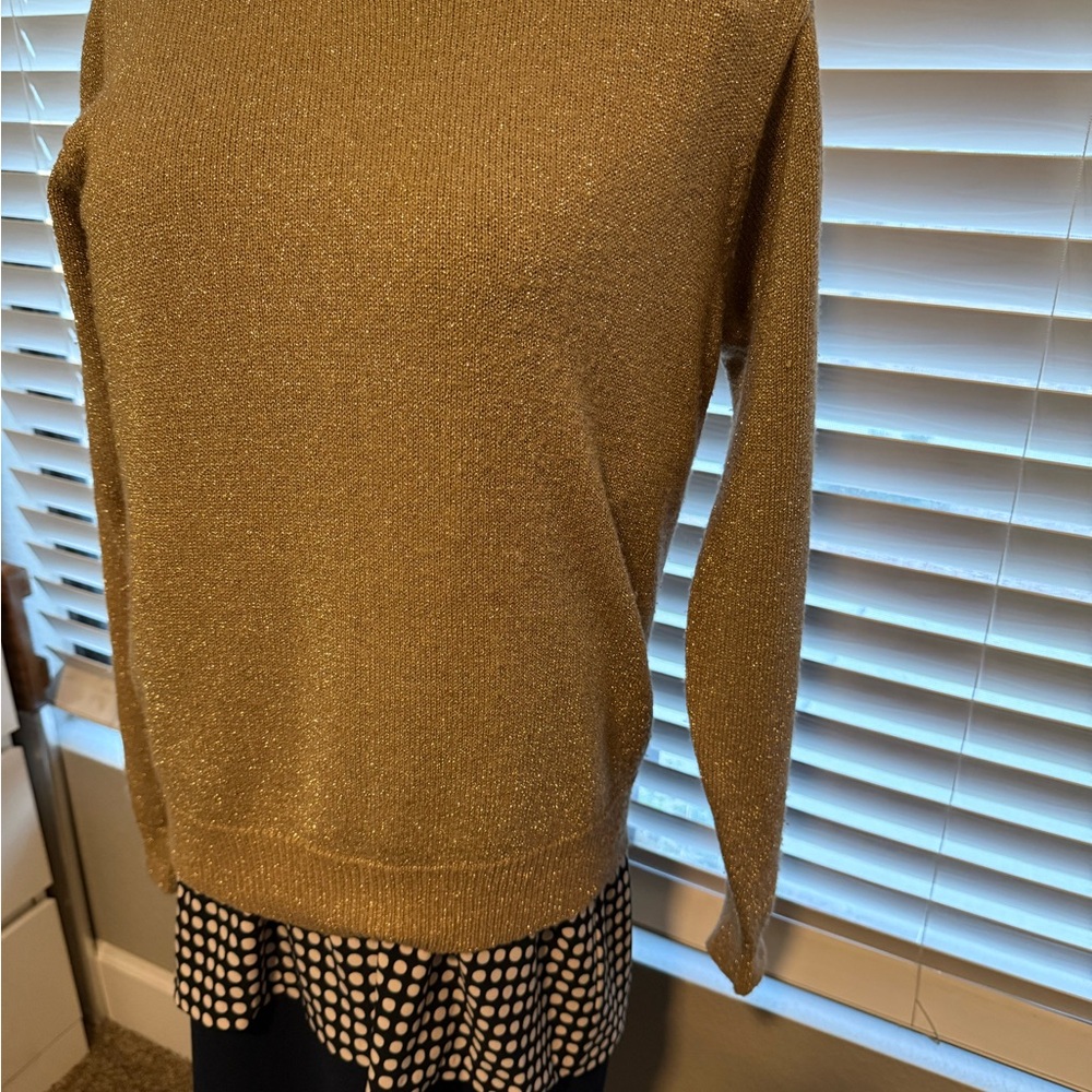 JEANNE PIERRE Gold Crew Neck Sweater